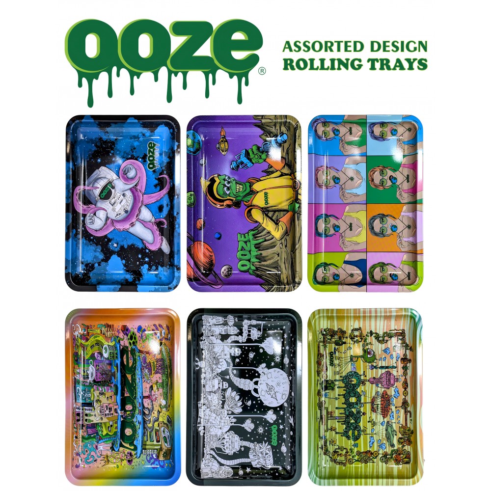 11Ooze Assorted Small Rolling Trays Designer Series 6ct Pack